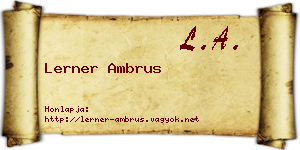 Lerner Ambrus névjegykártya